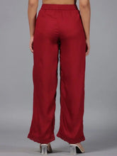 Women Maroon Rayon Palazzo